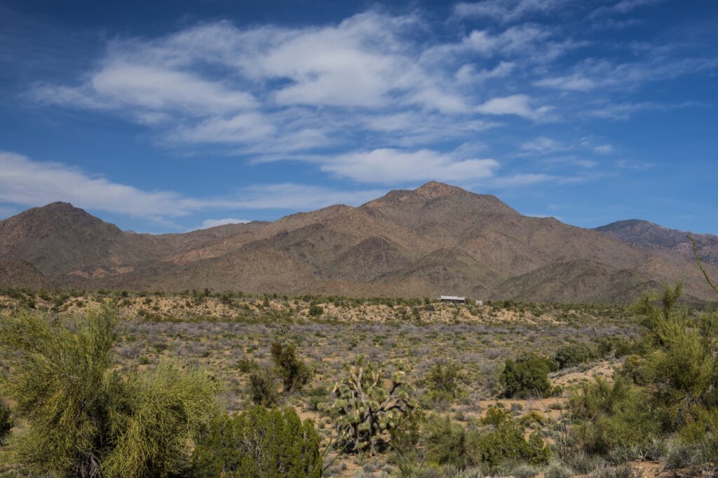 An arid mountain near the ranch
