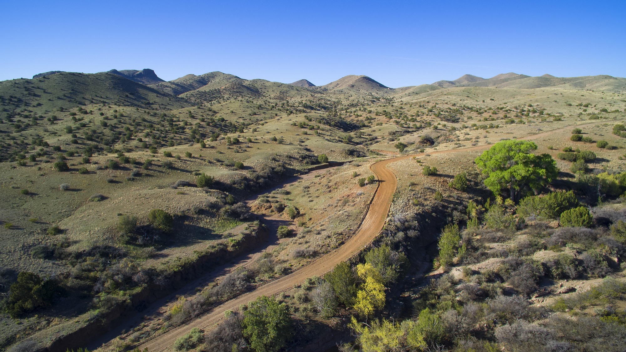 The dirt road access to the ranch